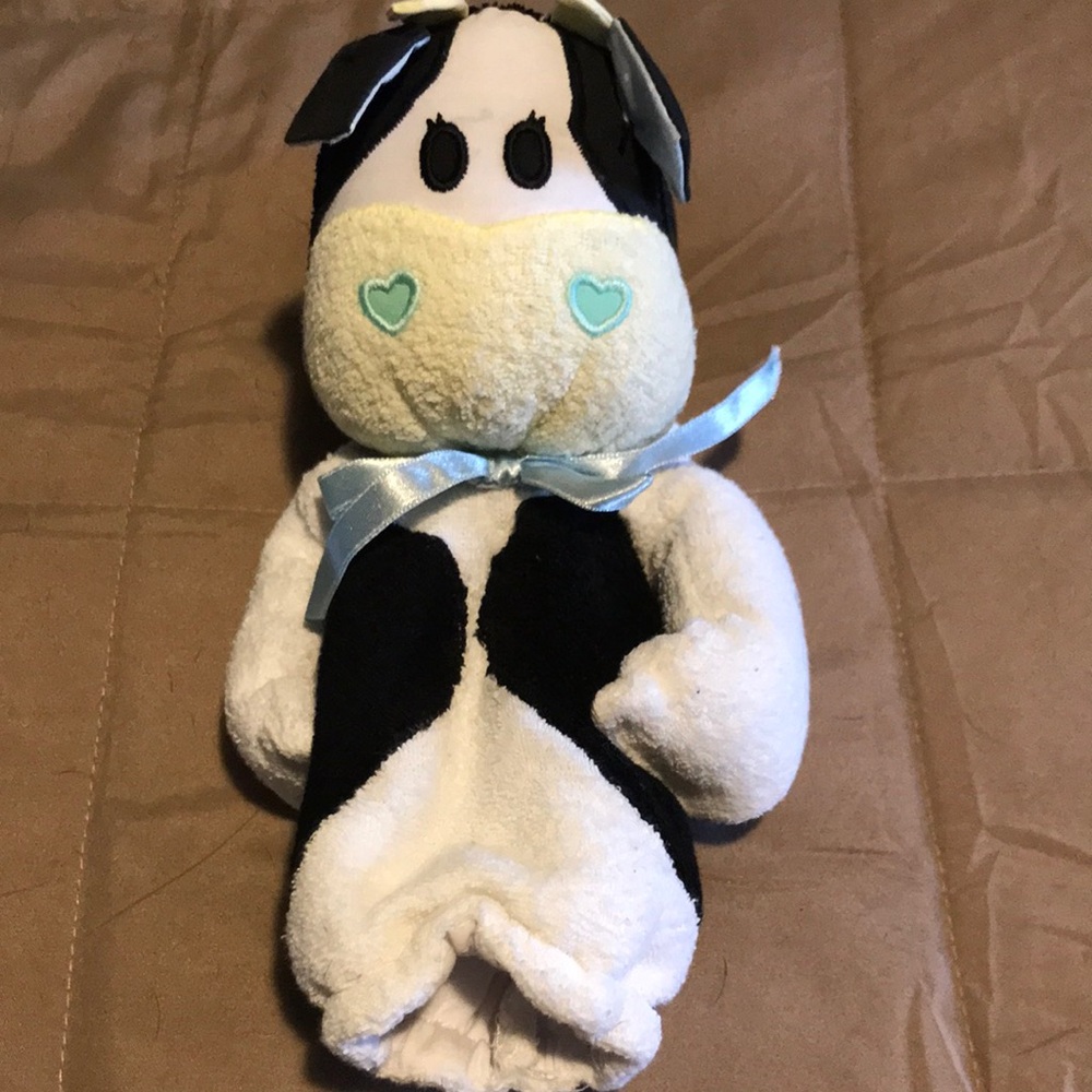 Plush Cow Bottle Holder with Handles